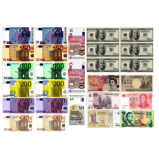 Money69A5 Vafa bancnote euro dolari lire 20x15cm